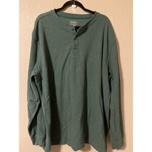 LL Bean men’s traditional fit thermal, long sleeve polo